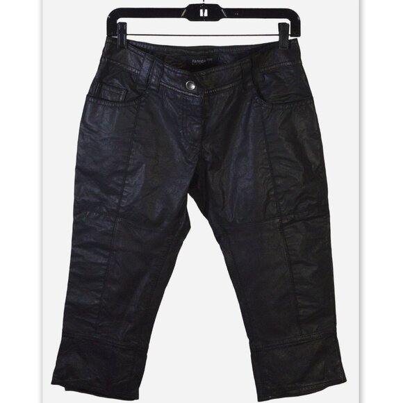 NWOT Patrizia Pepe Firenze Black Leather Pants Size 42 - Picture 1 of 9